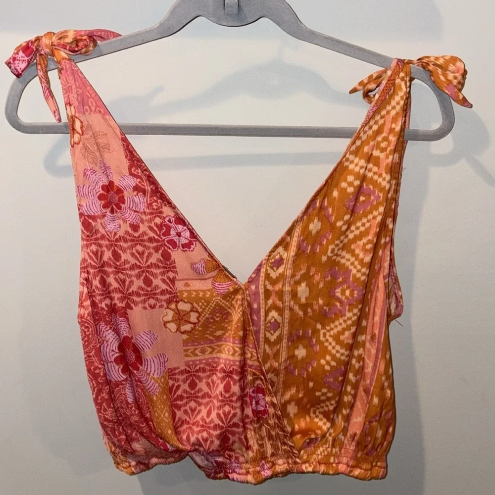Free People NEW Tied to You Tank Size XS Color: Lemonade - Picture 11 of 13